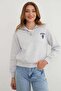 3 Thread Teddy Bear Embroidered Half-Zip Sweatshirt