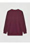 Two Mt Shop Quality Lcw Modest Plum Interlock Plain Oversize Women's Sweatshirt Tunic - 6