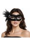 Black Stone Venetian Party Mask – Feathered and Sequined - 2