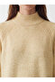 Lcw Modest Yellow Half Turtleneck Oversize Women's Knitwear Tunic - 3