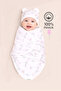 100% Cotton Swaddle Blanket for 0-3 Months Baby, Velcro Fastening, Soft Combed Cotton Fabric, Breathable Fabric