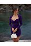Crepe Flexible Fabric Asymmetrical Cut Bust Evening Dress 582357 Purple