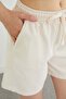 Elastic Waist Tied Gabardine Shorts - 5