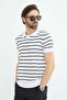 Striped Apaş Collar Knitwear T-Shirt - 2