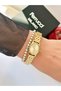 Steel Strap Minimal Case 2 Year Warranty Waterproof Women's Wristwatch + Bracelet Gift - 5