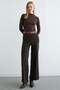 Arched Herringbone Palazzo Pants - 5