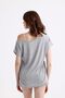 One-Shoulder, Low-Cut, Boat-Neck Viscose Mercerized Fabric Grimelange T-Shirt - 4
