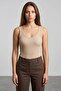 Ribbed Thick Strap Covered Bodysuit - 2