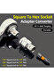 3 1/4" 3/8” 1/2” Square Drive To 1/4" Hex Shank Socket Adapter Converter Quick Change Bits Holder R.