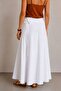 Solid Color Bohemian Long Wrap Skirt White - 5