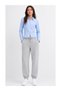 Women's Gray High-Waisted Elastic Cuff Jogger Sweatpants - Relaxed Fit with Pockets