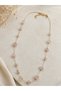 Pink Quartz Natural Stone Necklace with Chain – Minimal Gold Color Chain Women's Necklace - 2