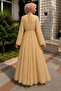Floral Patterned Buckled Chiffon Dress Tsd260256 Yellow - 6