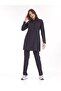 Navy Blue Zippered Hijab Doctor Nurse Medical Scrubs Set Luxury Lycra Fabric