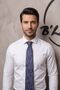Woven Handkerchief Tie for Men Navy Blue Beige - 2