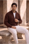 Woody Oversized Brioche Knit Zip-Up Men's Cardigan - Brown - 3