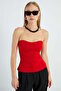 Basic Strapless Collared Blouse