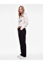 Three-Thread Ribbed Half-Zip Collar Printed Oversize Sweatshirt