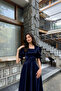 NAVY BLUE SATIN DREAM DRESS - 2