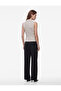 Half Buttoned Sleeveless Polo Neck Knitwear Top - 3