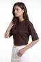 Natural viscose blouse with wide sleeves sitting on the waist - 2