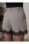 Modal Fabric Shorts with Lace Design Details - 4