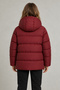 Girl's Burgundy Fleece Hooded Waterproof Wind Resistant Pocket Inflatable Winter Coat - 5