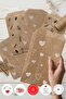 20 Mixed (Heart and Leaf) Paper Gift Bags (11X20 cm) and Sticker Set