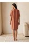 Set of 2 - Intimates Knee Length Night Dress Short Sleeves Mandarin Collar Viscose - 5