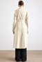 Double-Breasted Waist-Tied Mid-Length Coat Ekru 3754-Y - 7
