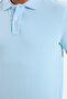 Men's slim fit premium series 100% cotton soft mercerized blue polo collar t-shirt - 3