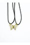 Butterfly Figured Magnet Lover Necklace – 2 Piece Unisex Zamak Plated Couple Jewelry Set - 2