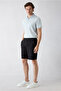 Techno-Line Regular Fit Knitted Flexible Sweat Shorts with Snap Fasteners and Elastic Waist - 2