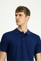 Regular Fit Cotton Embroidered Pocket Polo Neck T-Shirt - 4