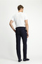 7 Drop Slim Fit Slim Fit Linen Blend Striped Classic Fabric Trousers with Buckle - 4