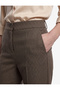 Viscose Blended Regular Fit Plaid Cigarette Trousers with Pockets - 4