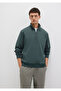 Semi-Zip Green Basic Sweatshirt 0S10419-71598 - 2