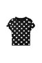 Women's Slim T-Shirt Luna Dot Polka Dot Printed Black – Lycra Ribbed, Comfortable Fit, 100% Cotton - 6