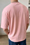 Men's Salmon Basic Plain Unprinted Oversize Salas T-Shirt - 3