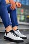 Kb-X204 Kuback White Black Linen Black High Sole Casual Men's Sports Shoes