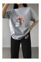 Printed Top and Bottom Tracksuit Set Oversize Crew Neck
