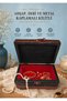 Vintage Wood, Leather and Metal-Coated Decorative Jewelry Box with Lock