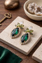 Full Stone-Set Baklava Evening Dress Earrings 5 Cm. - 2