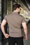 Light Brown Slim Fit Polo Collar Knitwear Men's T-Shirt E7472 - 4