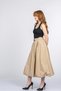 Women's Summer Beige Avielle Lycra Parachute Fabric Lined Balloon Skirt 6887 - 2
