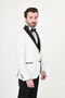 Straight Slim Fit Removable Collar Men's Groom Suit White - 45454.26Y - 6