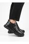 Men's black genuine leather orthopedic daily sneaker shoes - 3