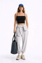 Strappy Crop Black Women's Sleeveless T-Shirt 26Y0704K1 - 2