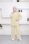 6375 - Stylish and Comfortable Women's Steel Interlock Stone Detailed Hooded Women's Set