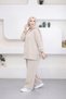 6375 - Stylish and Comfortable Women's Steel Interlock Stone Detailed Hooded Women's Set